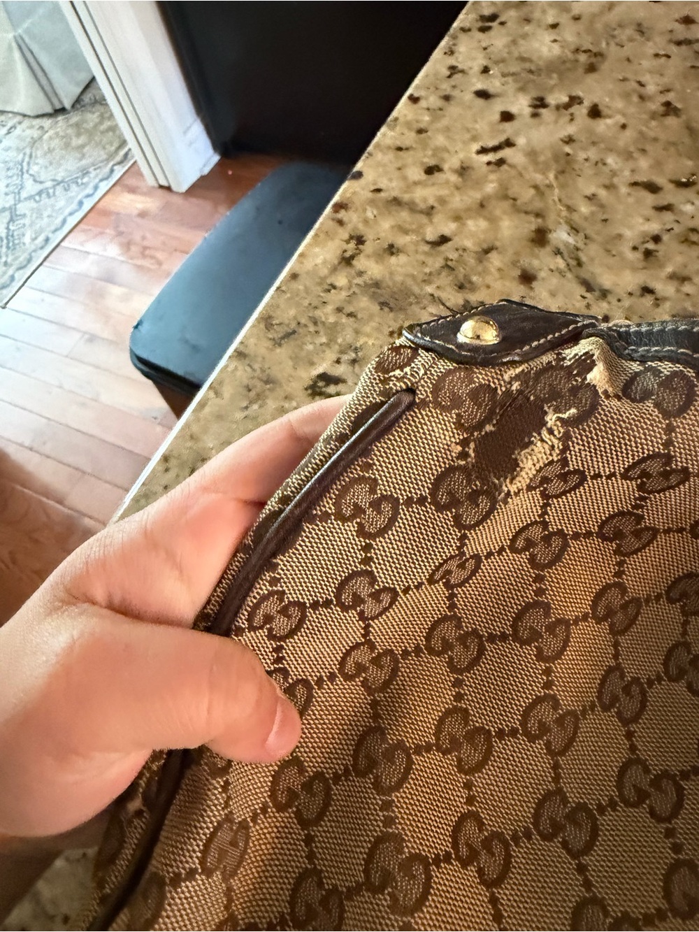 Gucci Tan and Brown GG Canvas Hobo Bag - Picture 4 of 8